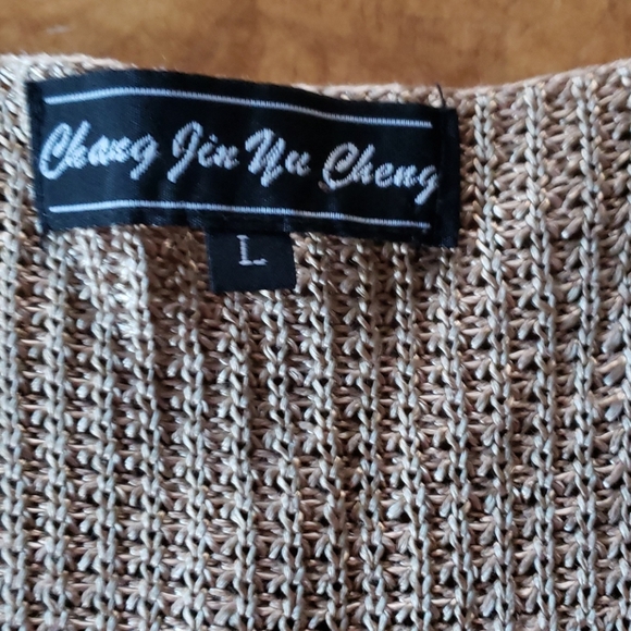 Chang Jin Yu Cheng Silk Knit Woven Knit Tank Top sz L - Picture 4 of 5